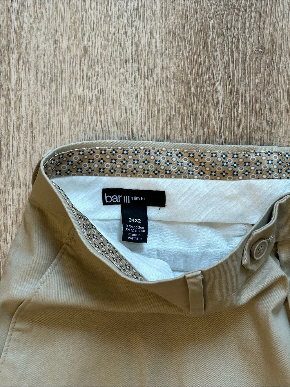 Bar III Tan Cotton Stretch Slim Suit 42R 34x32